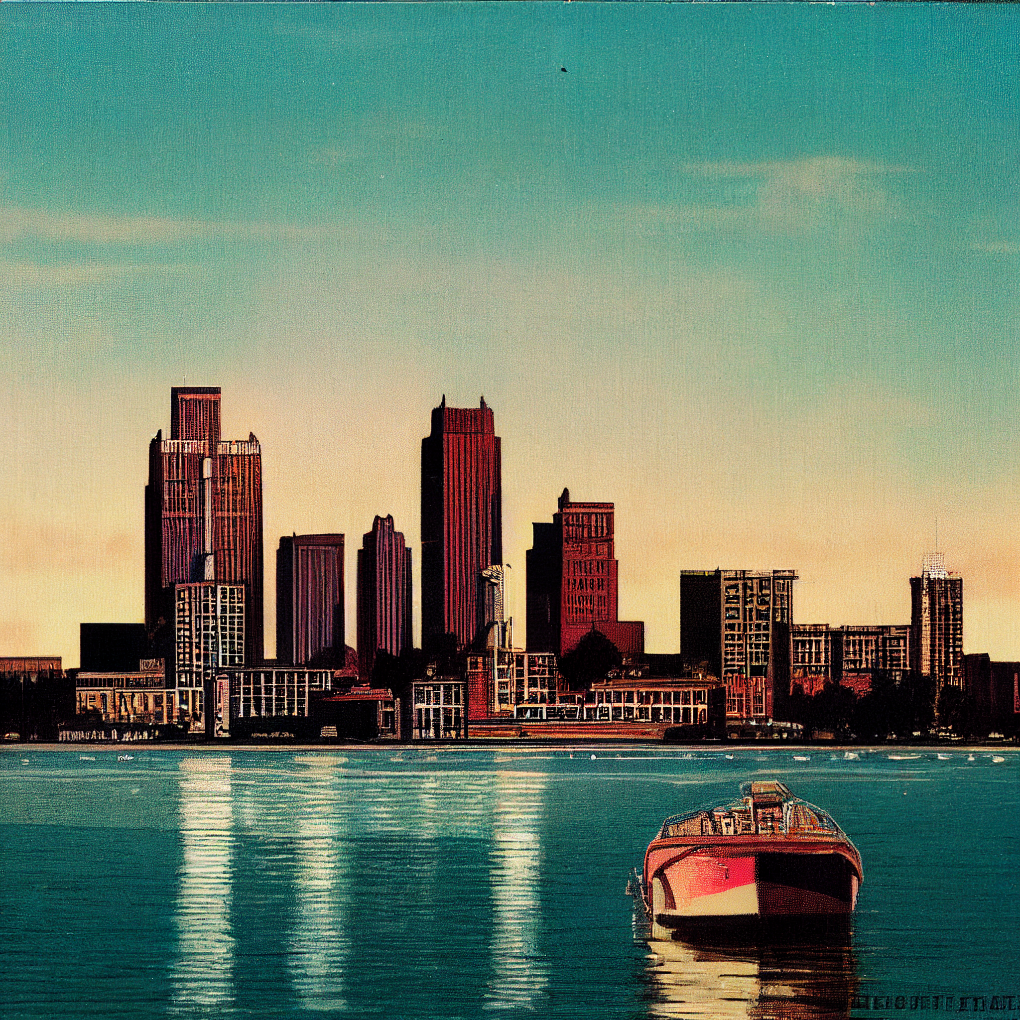 ai-generated image of detroit michigan from the water