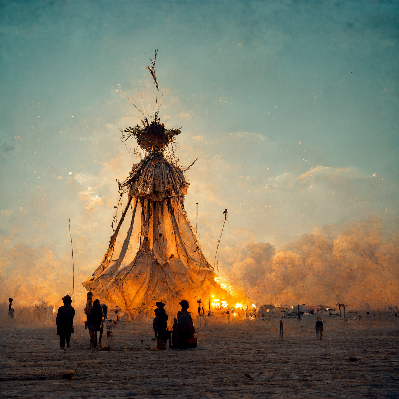 ai-generated image of burning man festival
