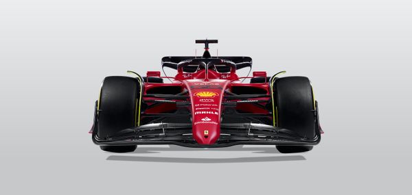 front plan view of ferrari f1-75 formula 1 car for 2022 season