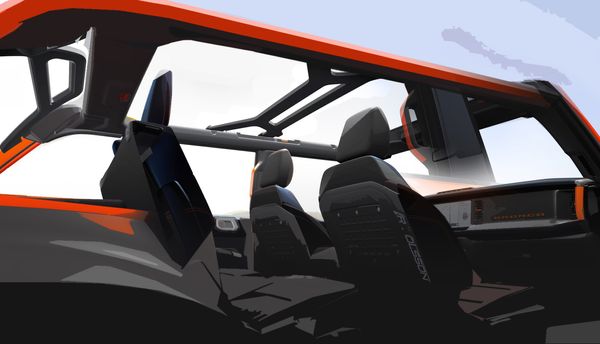 interior sketch detail of the Ford Bronco Raptor