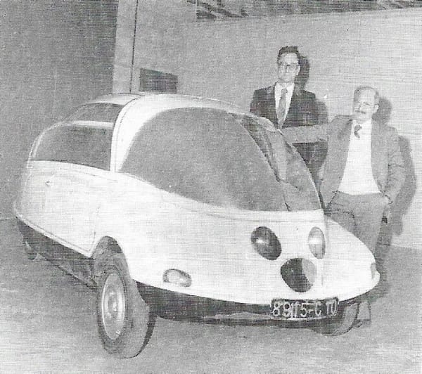 C10 Coccinelle prototype and andre lefebvre standing behind it